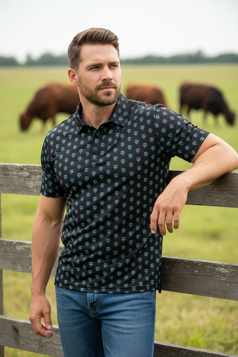 HNH Polo in Black (unisex)