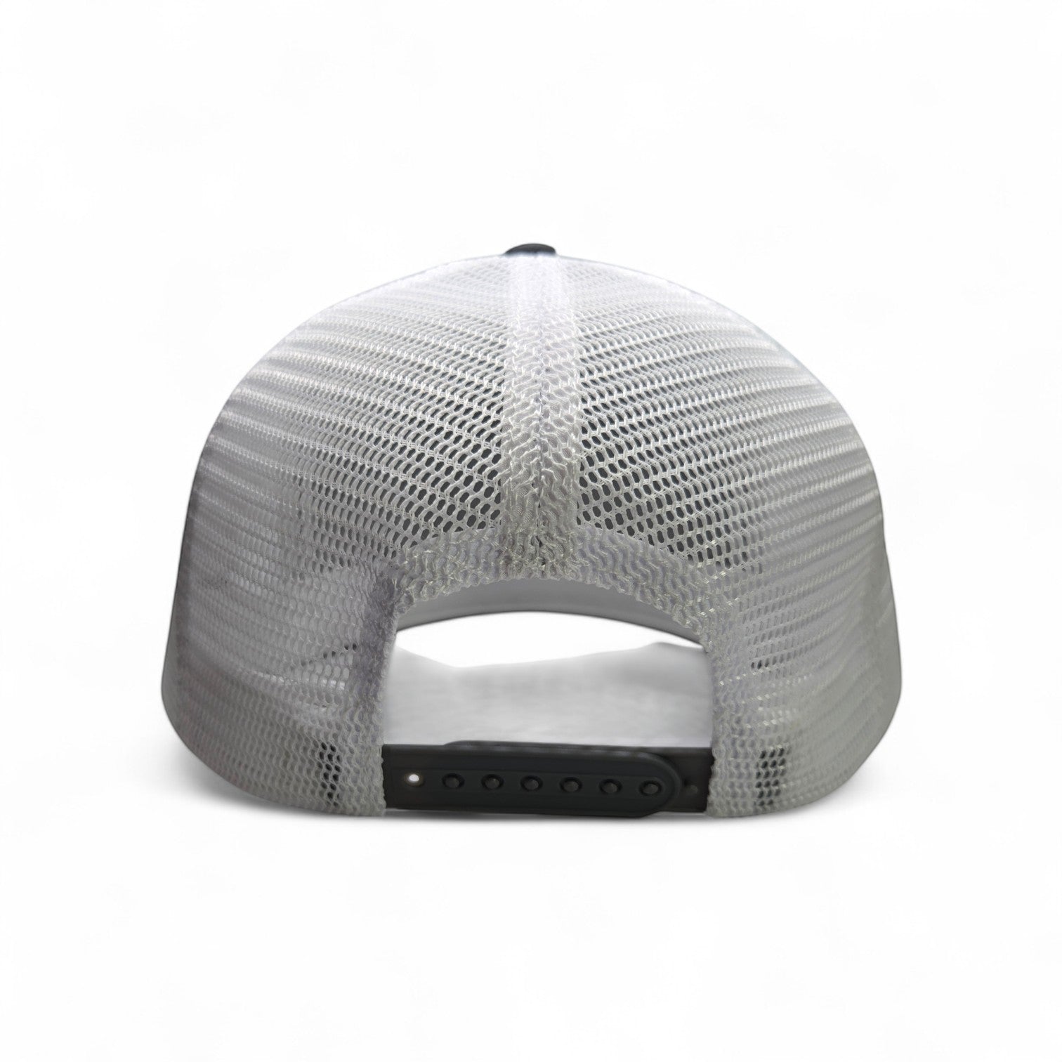 Haze N Handle black and gray trucker cap with mesh back and adjustable snap closure.